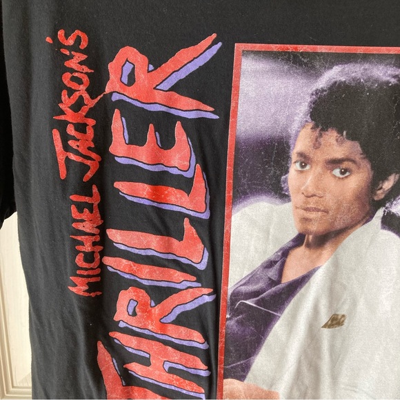 Michael Jackson Thriller Band Tee T Shirt Size M Black Red - Picture 3 of 7